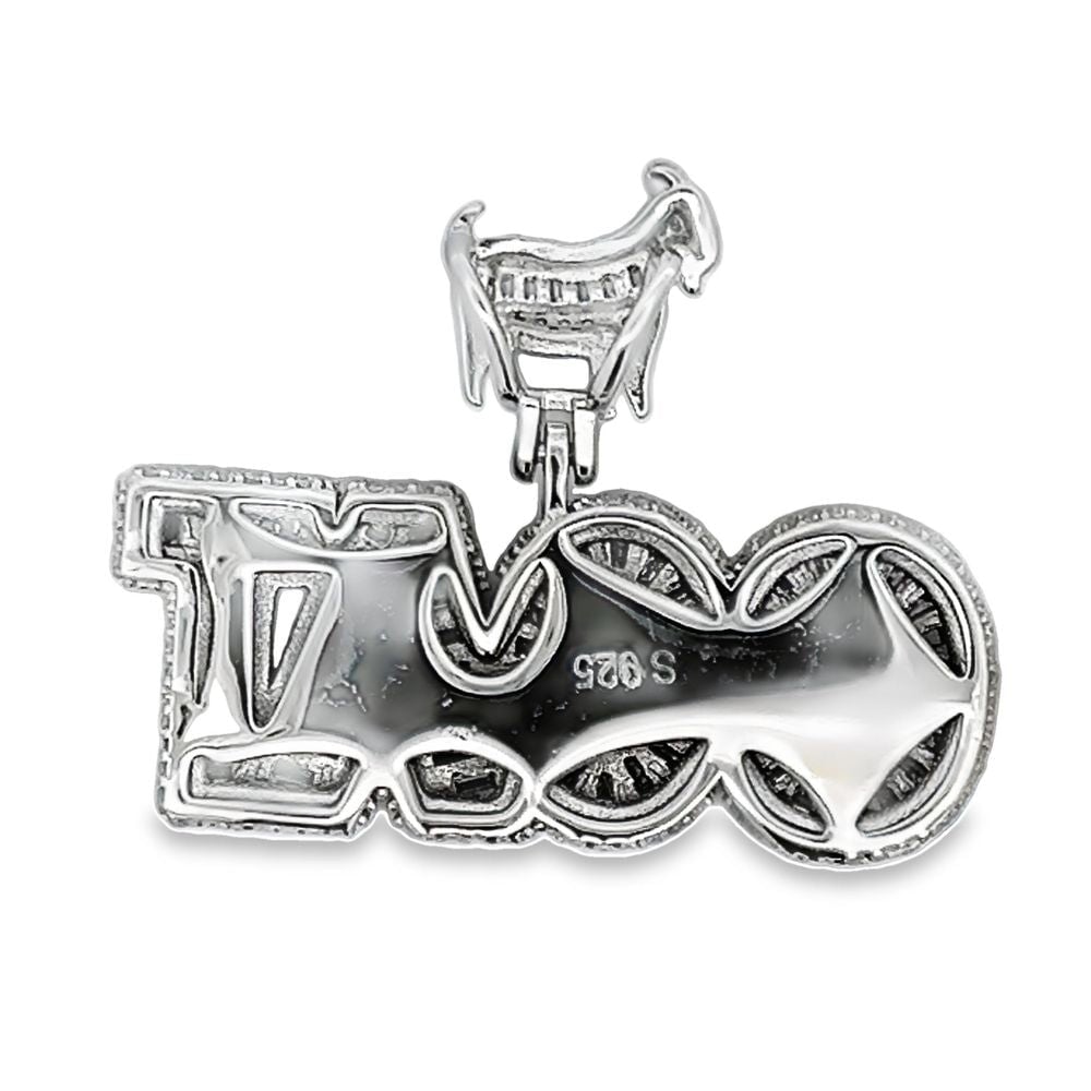 GOAT Iced Out Moissanite Pendant .925 Sterling Silver HipHopBling