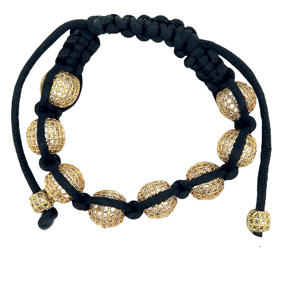 Gold 12MM 8 Ball CZ Disco Ball Bracelet HipHopBling
