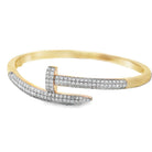 Gold 3D Nail Moissanite Iced Out Bangle .925 Sterling Silver HipHopBling