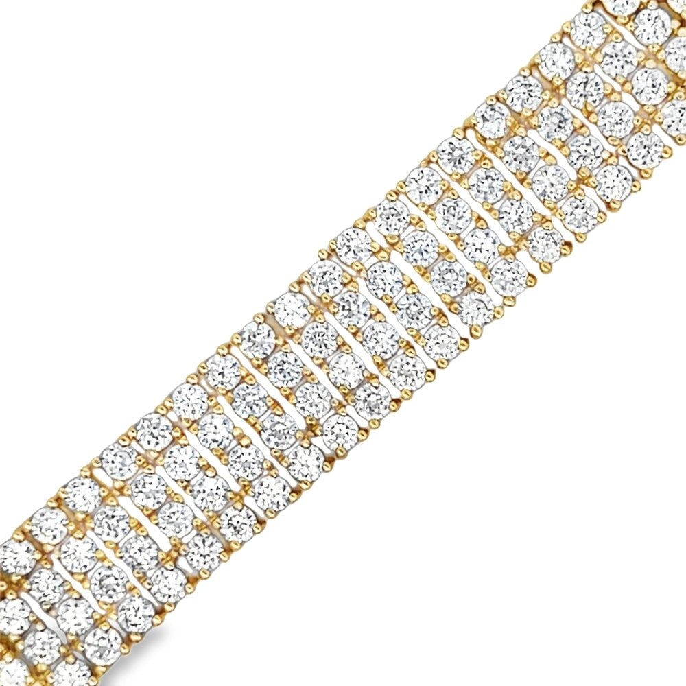 Gold 4 Row CZ Hip Hop Tennis Bracelet HipHopBling