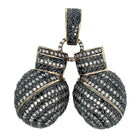 Gold Boxing Gloves White & Black CZ Iced Out Pendant HipHopBling