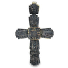 Gold Chunky Cross Black CZ Iced Out Pendant HipHopBling