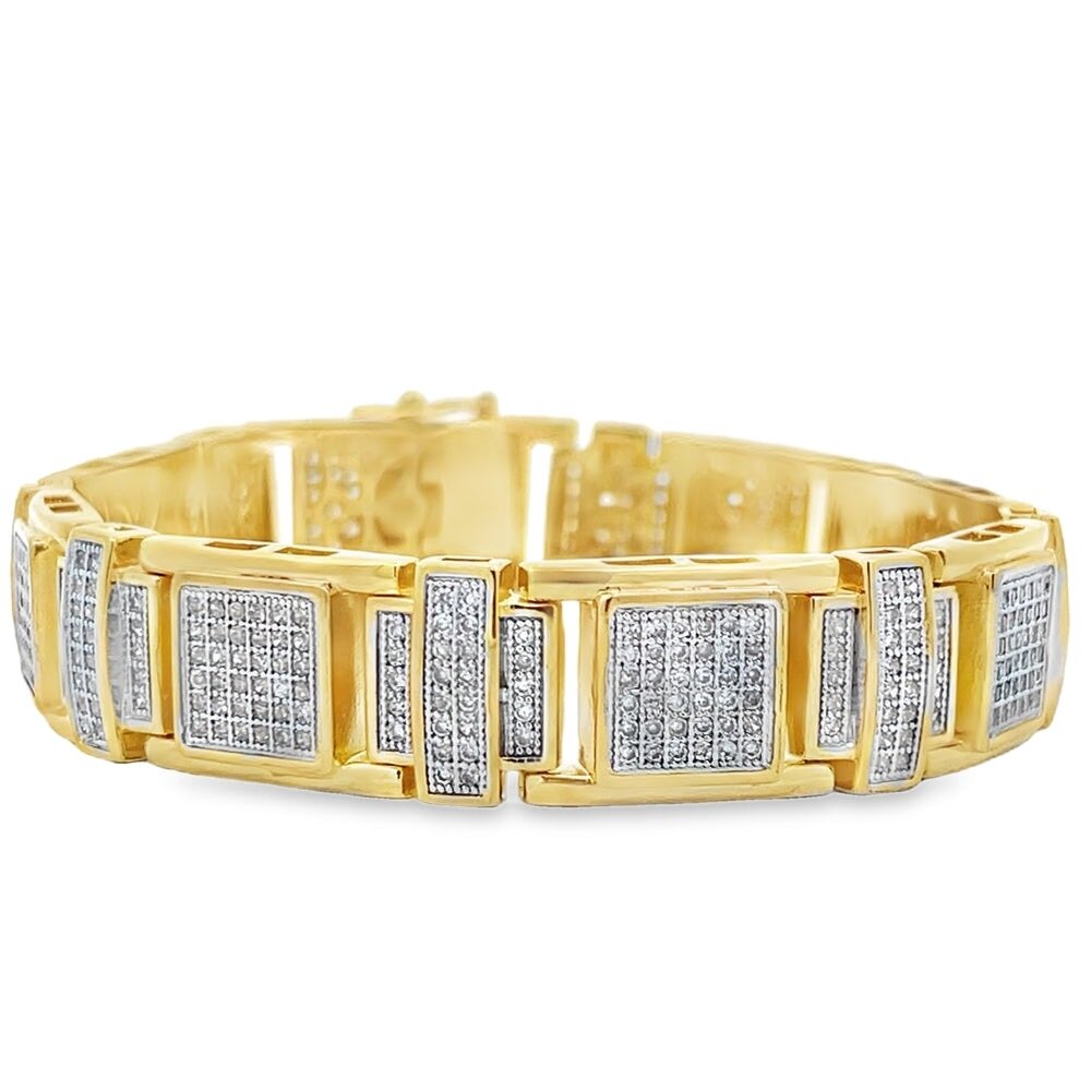 Gold Clean CZ Hip Hop Bracelet HipHopBling