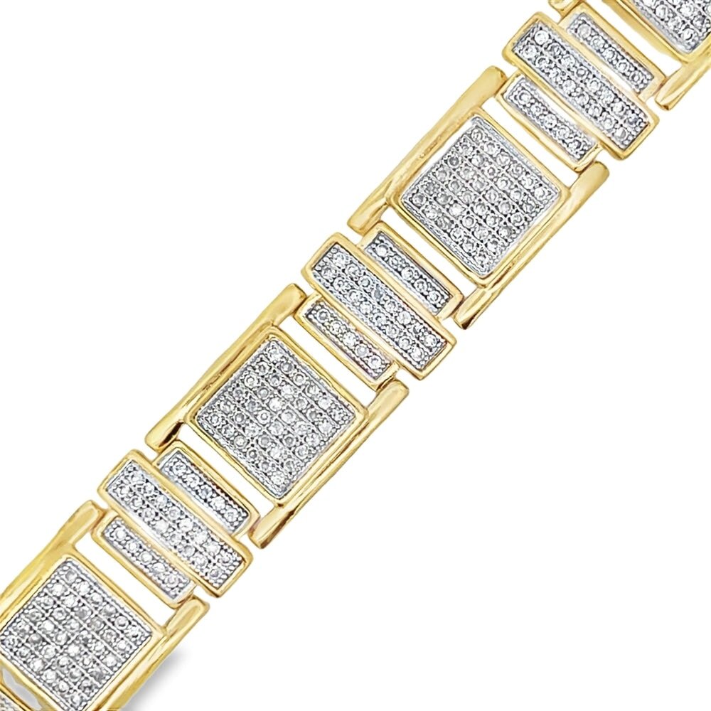 Gold Clean CZ Hip Hop Bracelet HipHopBling