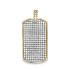 Gold Dog Tag CZ Iced Out Pendant .925 Sterling Silver HipHopBling