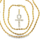 Gold French Rope Chain & Bracelet Bundle HipHopBling
