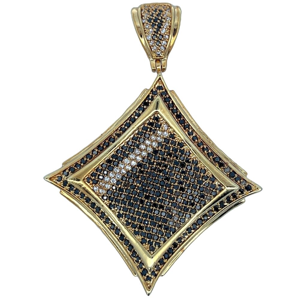 Gold Kite Black CZ Iced Out Pendant HipHopBling
