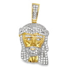 Gold Mini Jesus CZ Pendant .925 Sterling Silver Yellow Gold HipHopBling