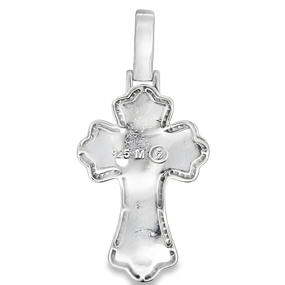 Gothic Cross Baguette Iced Out Moissanite Pendant .925 Sterling Silver HipHopBling