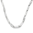 Greek Bars Link Chain .925 Sterling Silver HipHopBling