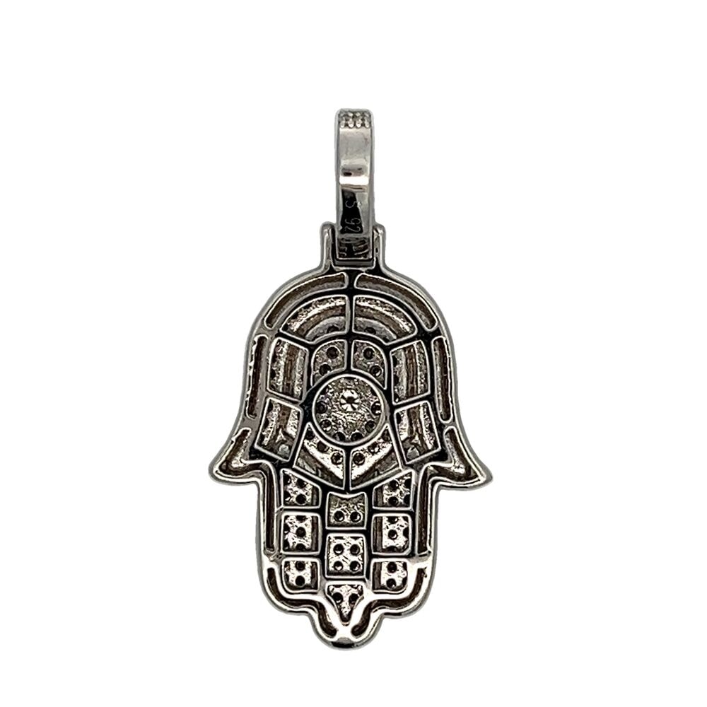 Hamsa 2.35cttw Iced Out Moissanite Pendant .925 Sterling Silver HipHopBling