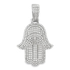 Hamsa Iced Out Moissanite Pendant .925 Sterling Silver HipHopBling