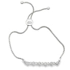Heart Beaded Link .10cttw Diamond Bolo Bracelet .925 Sterling Silver HipHopBling