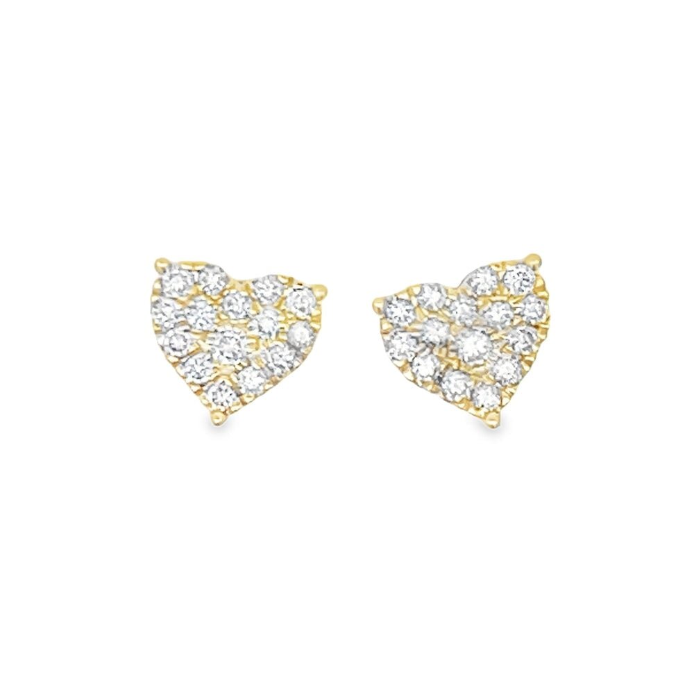 Heart Diamond Earrings .75cttw 14K Yellow Gold HipHopBling