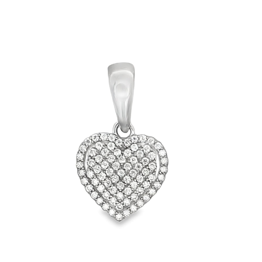 Heart Small Iced Out Moissanite Pendant .925 Sterling Silver HipHopBling