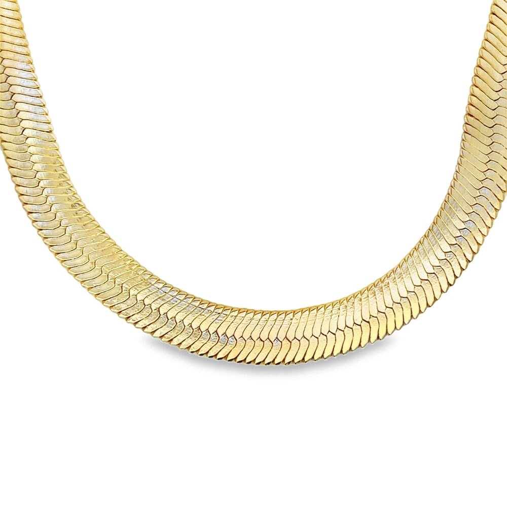 Herringbone Gold Plated Chain Necklace 4MM 8" Bracelet HipHopBling