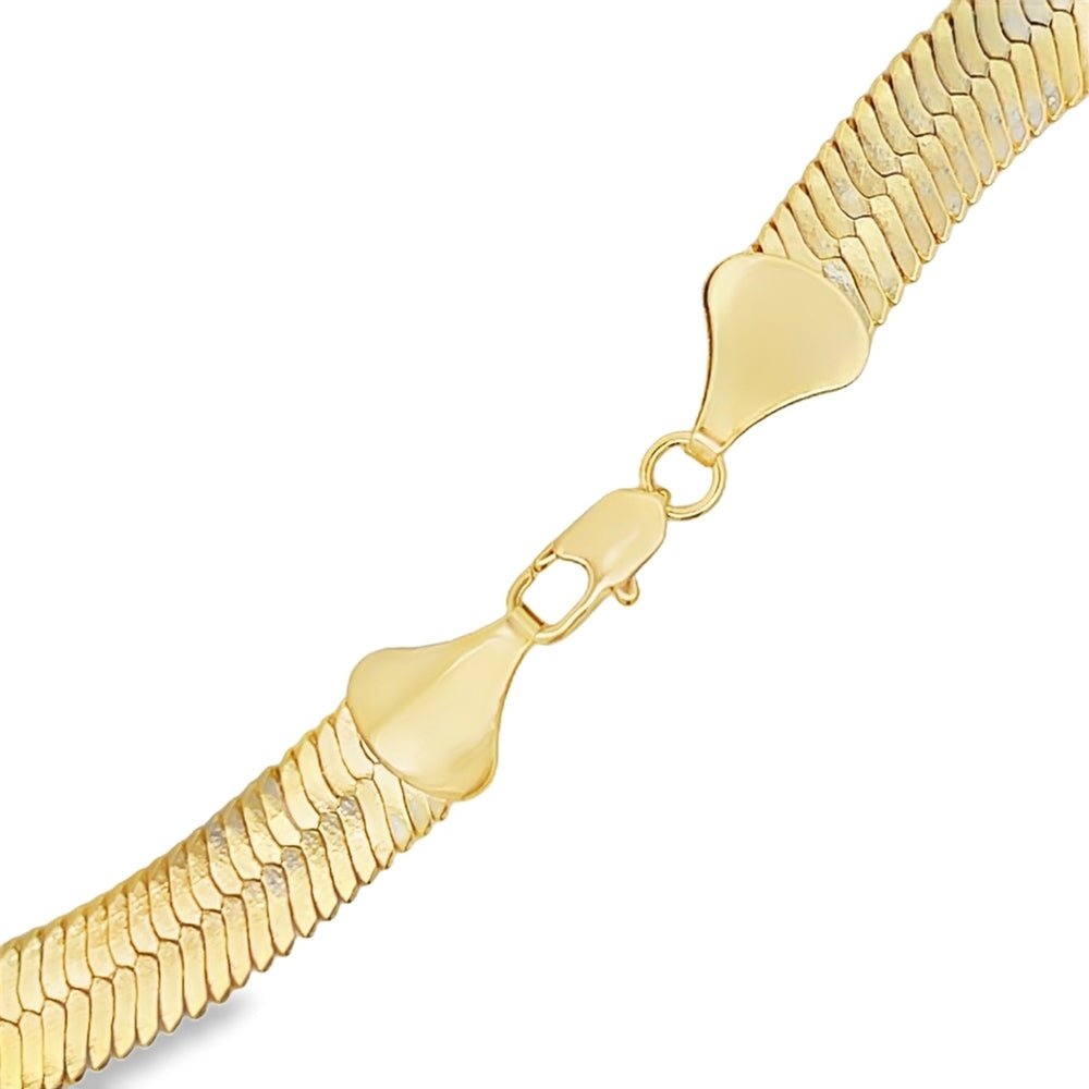 Herringbone Gold Plated Chain Necklace 4MM 8" Bracelet HipHopBling