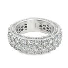 Honeycomb 3D Eternity Iced Out VVS Moissanite Ring .925 Silver 7 HipHopBling
