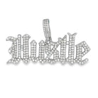 Hustle Iced Out Moissanite Pendant .925 Sterling Silver HipHopBling