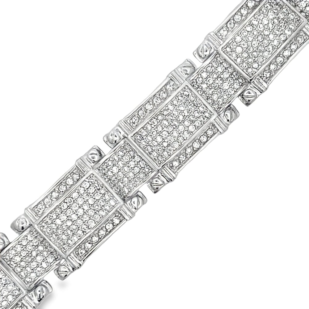 Icey Links CZ Iced Out Bracelet .925 Sterling Silver HipHopBling