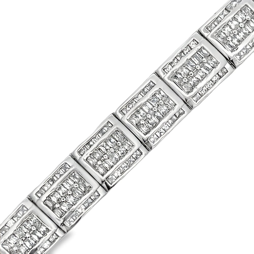 Igloo Baguette CZ Iced Out Bracelet .925 Sterling Silver HipHopBling