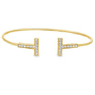 Initial T CZ Bracelet .925 Sterling Silver Gold HipHopBling