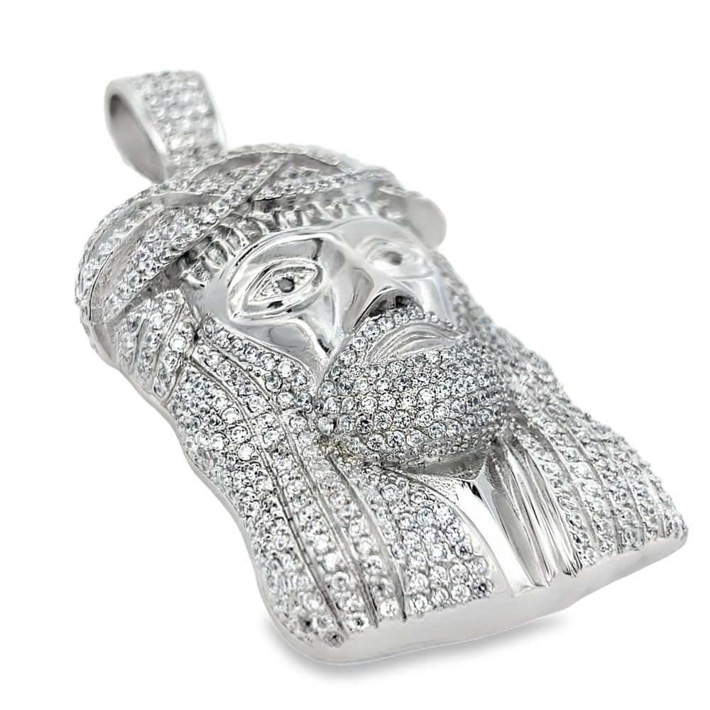 Jesus Piece CZ Iced Out Pendant Stainless Steel HipHopBling