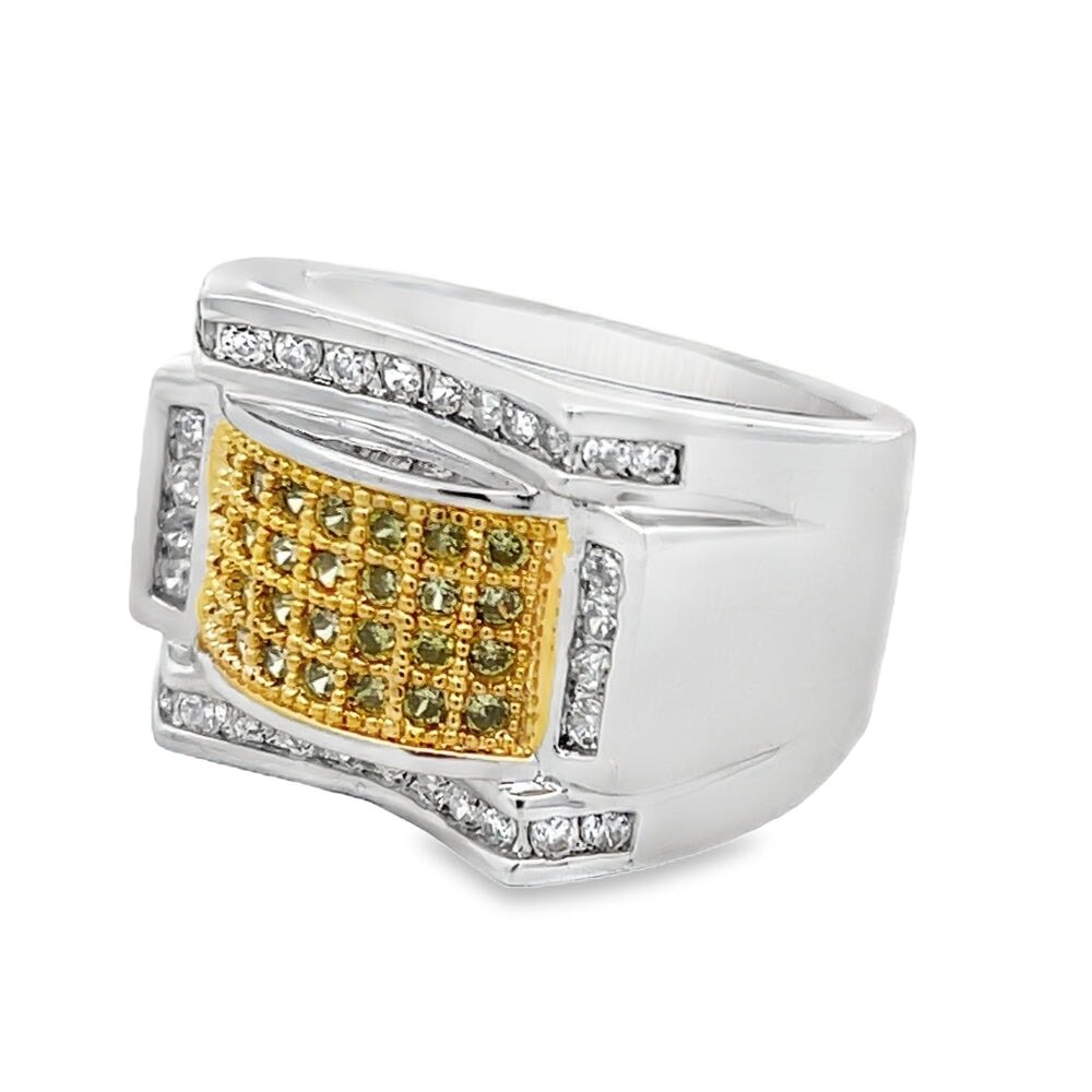 Kings Yellow CZ Ring .925 Sterling Silver 8 HipHopBling