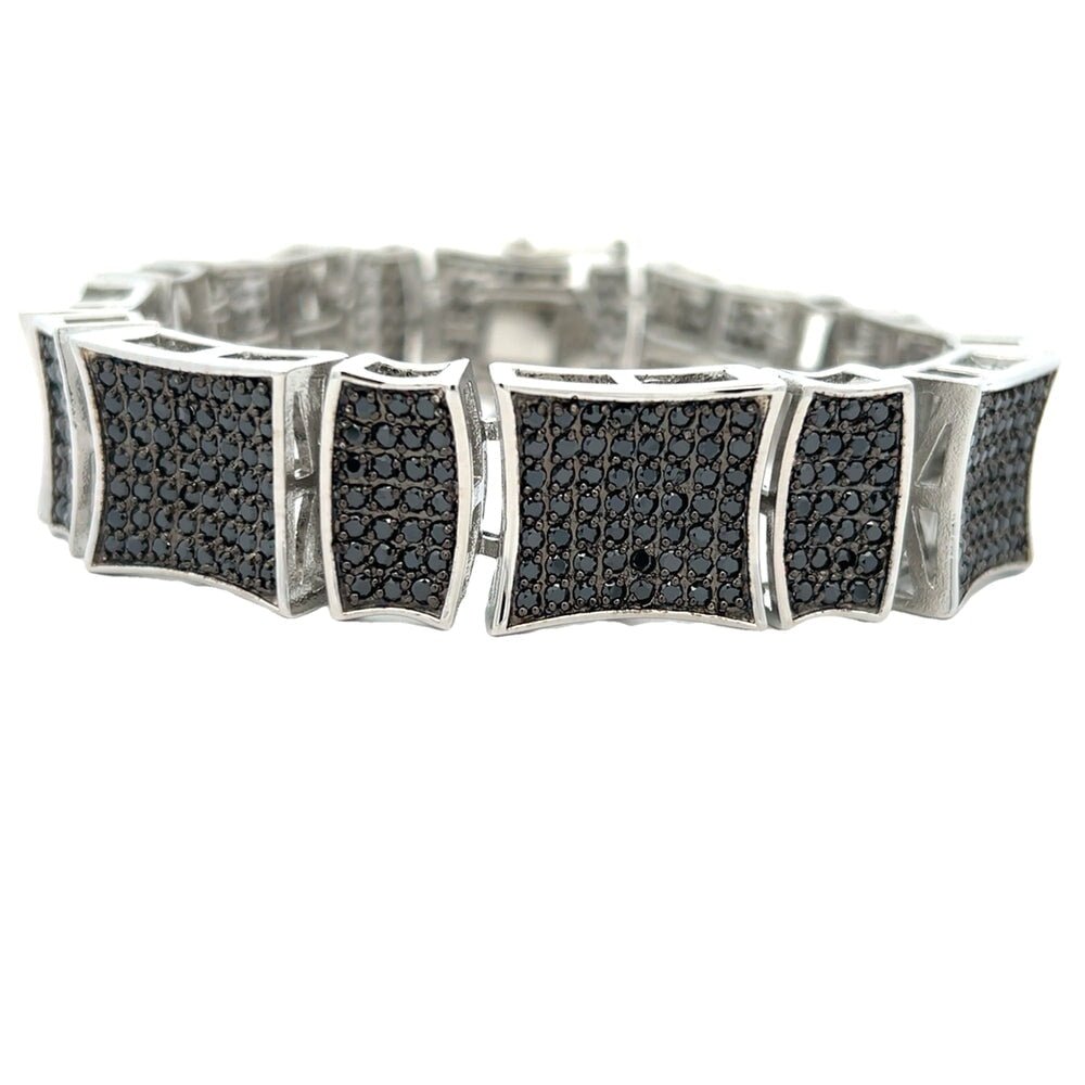 Kite Black CZ Iced Out Bracelet Stainless Steel HipHopBling