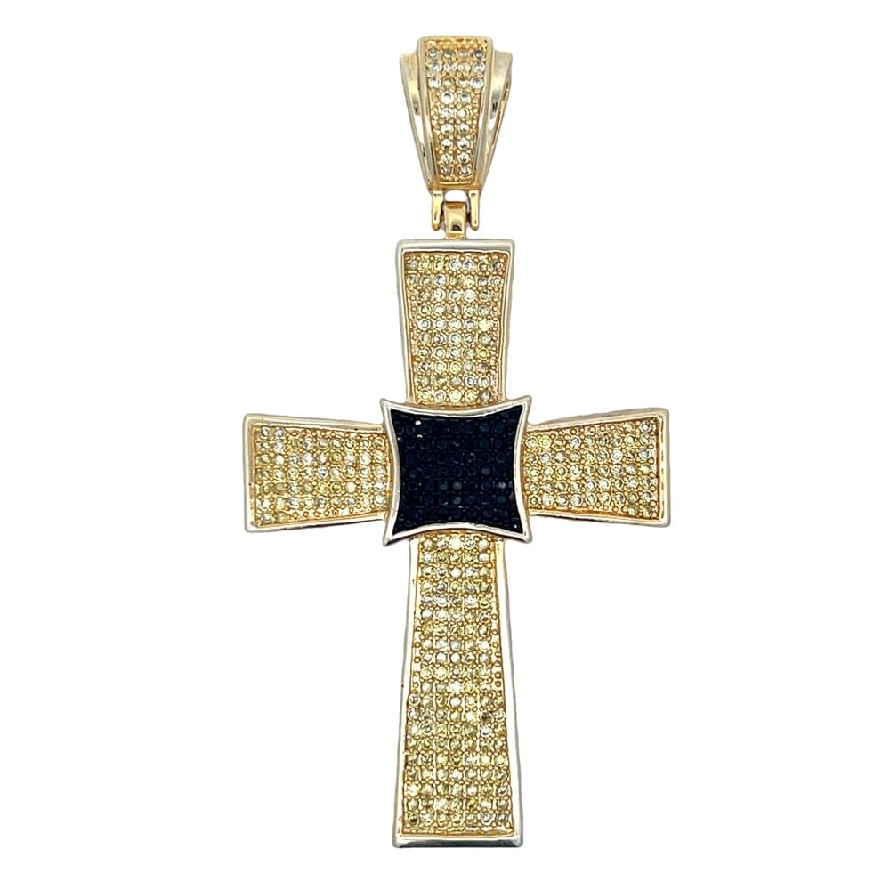 Kite Cross CZ Iced Out Pendant Lemonade HipHopBling