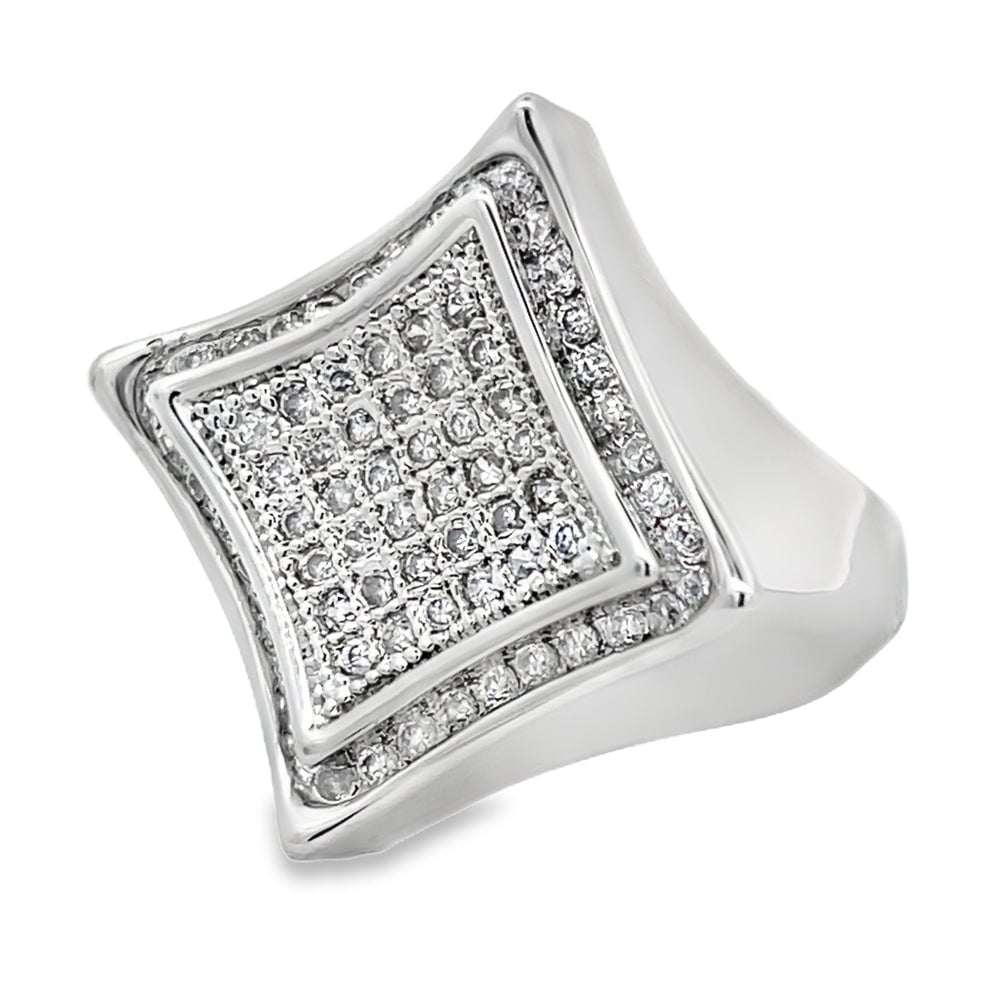 Kite Halo CZ Ring .925 Sterling Silver 8 HipHopBling