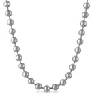 Large 8MM Bead Chain Necklace Silver 30" HipHopBling