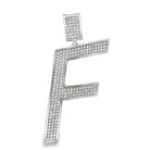 Large Block Initial Letter White CZ Iced Out Pendant F HipHopBling