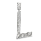 Large Block Initial Letter White CZ Iced Out Pendant L HipHopBling