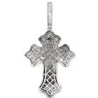 Large Gothic Cross Iced Out Moissanite Pendant .925 Sterling Silver White Gold HipHopBling