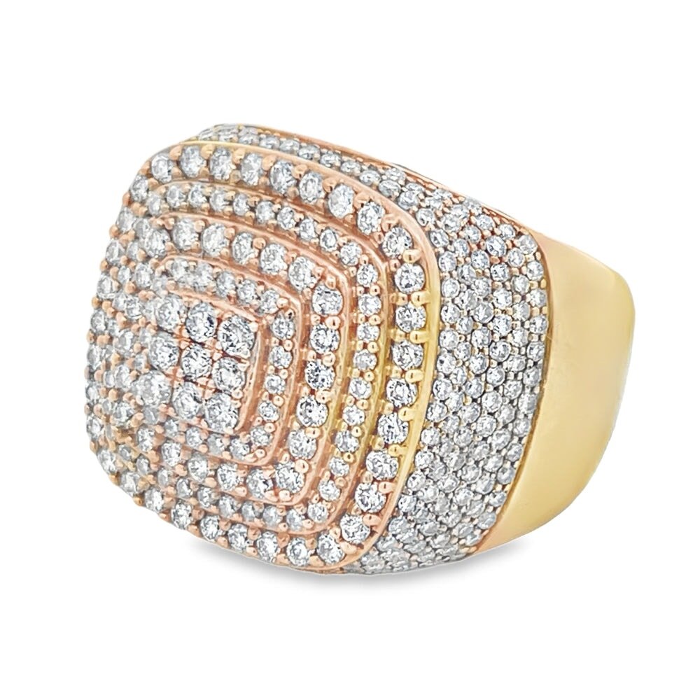 Layer Stacked Diamond Ring 2.65cttw 10K Yellow Gold HipHopBling