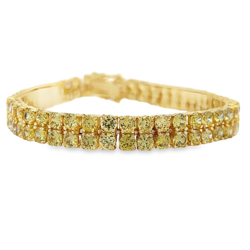 Lemonade 2 Row CZ Hip Hop Tennis Bracelet HipHopBling