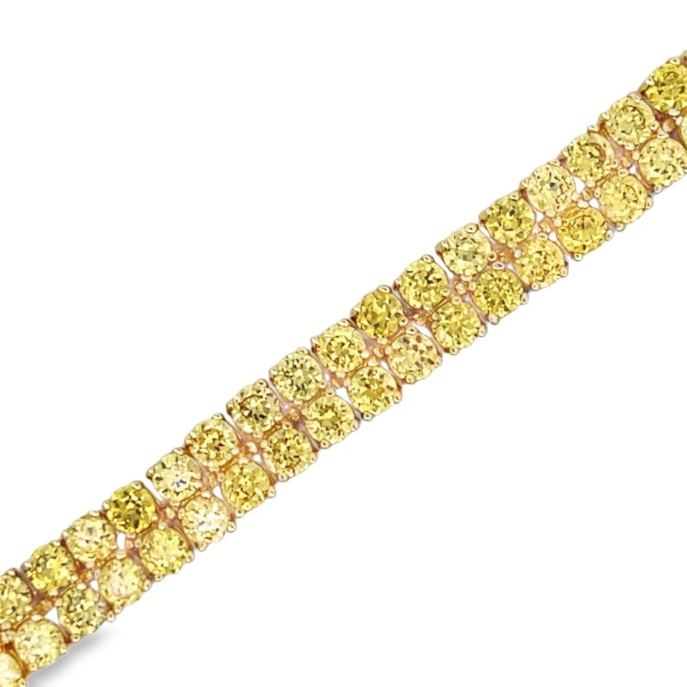 Lemonade 2 Row CZ Hip Hop Tennis Bracelet HipHopBling