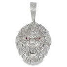 Lion Head Iced Out Moissanite Pendant .925 Sterling Silver HipHopBling