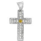 Log Cross CZ Iced Out Pendant HipHopBling