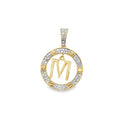 M Initial Diamond Pendant .25cttw 10K Yellow Gold HipHopBling