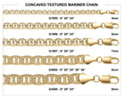 Mariner Frosted Concave Gold Plated Chain Necklace 4MM 8" Bracelet HipHopBling