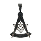 Masonic Star Black CZ Iced Out Pendant HipHopBling