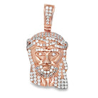 Mini Jesus CZ Pendant .925 Sterling Silver Rose Gold HipHopBling