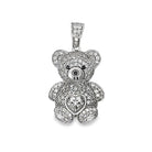 Mini Teddy Bear Heart Iced Out Moissanite Pendant .925 Sterling Silver HipHopBling