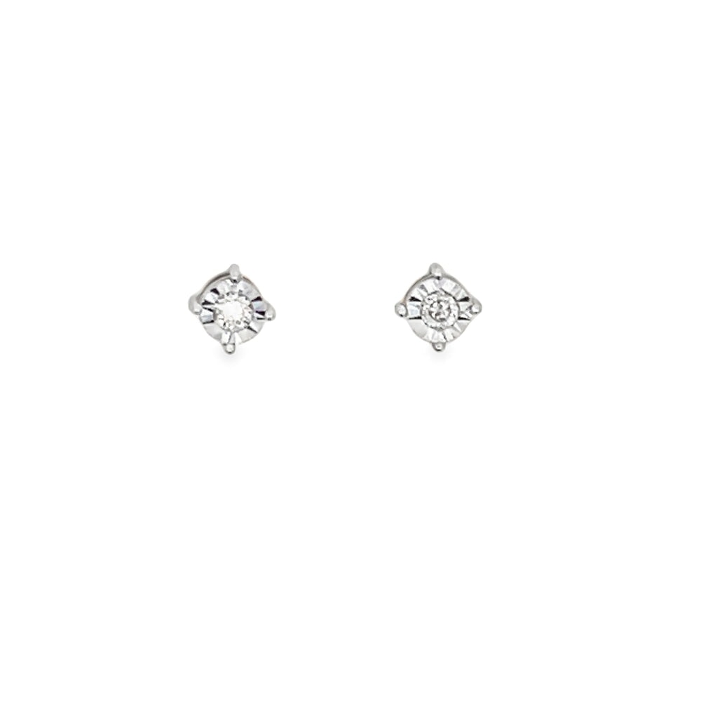 Miracle Setting Stud Diamond Earrings .57cttw 10K Yellow Gold HipHopBling