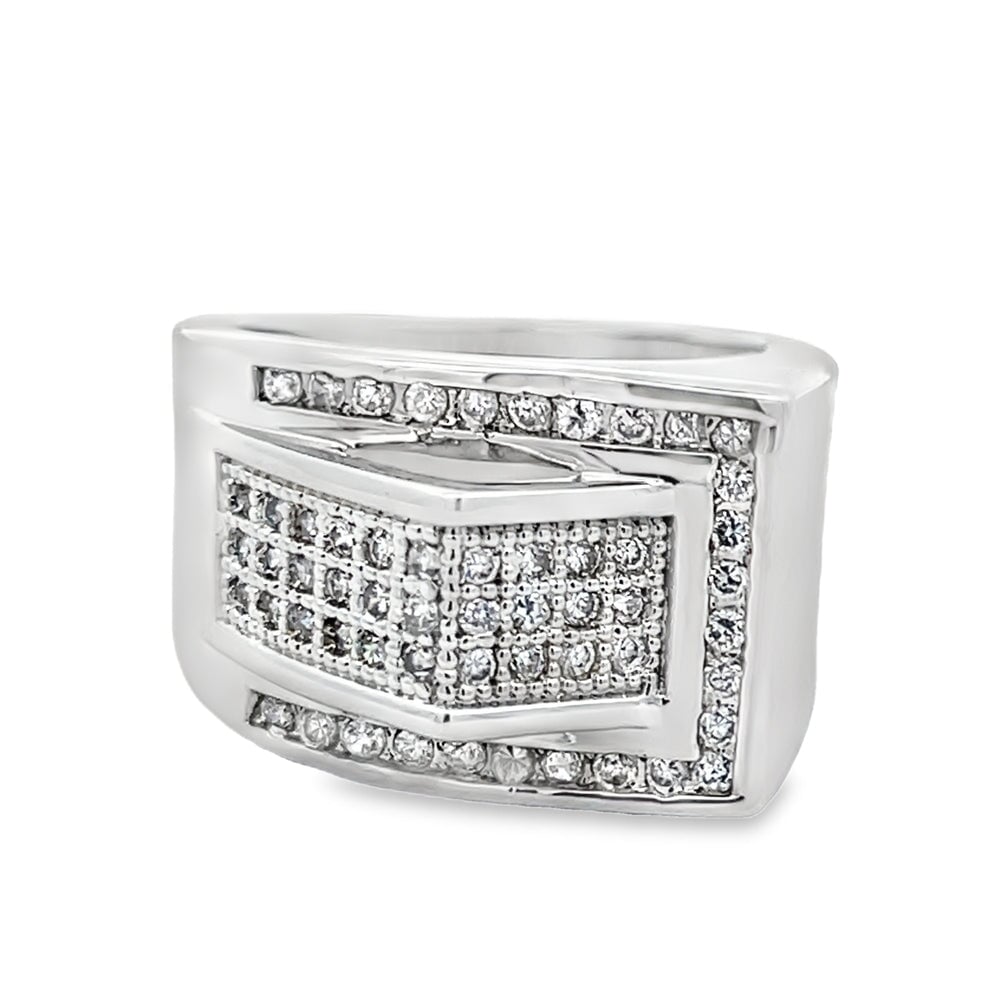 Modern CZ Ring .925 Sterling Silver 8 HipHopBling