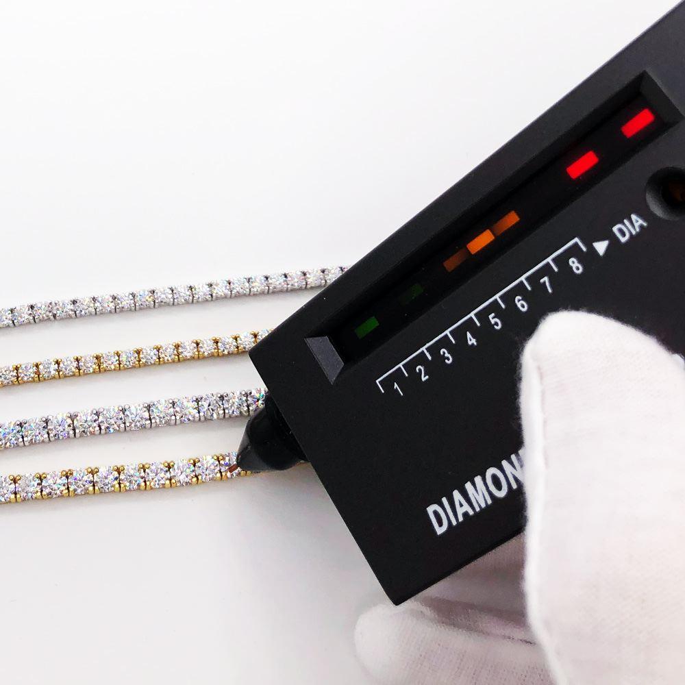 Moissanite VVS D Ideal Cut Tennis Bracelet in .925 Silver 3MM 7" White Gold HipHopBling