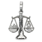 Money Hanging Scale CZ Hip Hop Iced Out Pendant White Gold HipHopBling