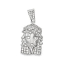 Nano Jesus Face CZ Pendant .925 Sterling Silver HipHopBling